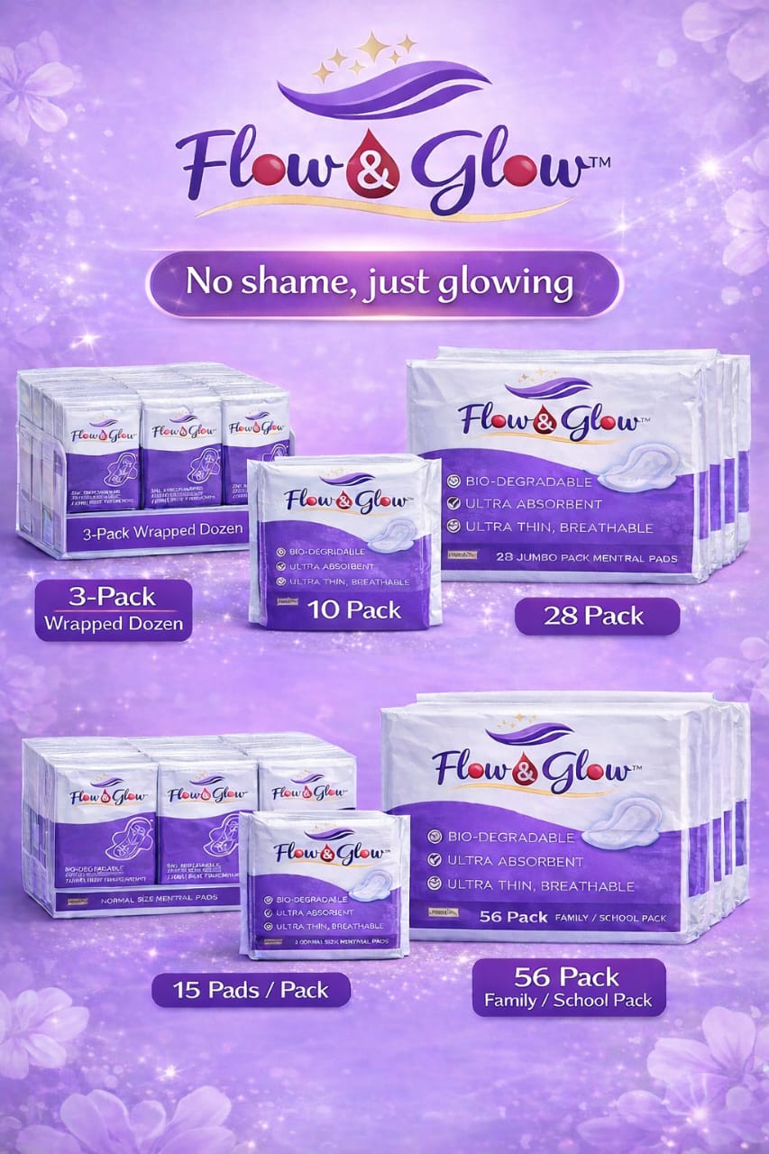 Flow and Glow product pricing poster showing multiple pack sizes