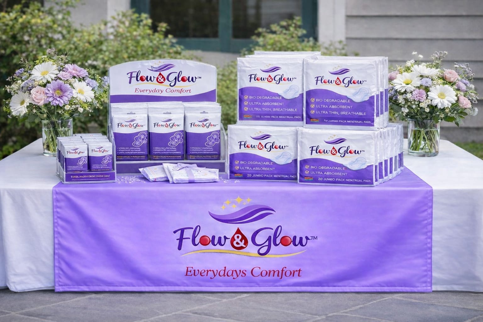 Flow and Glow full product display table